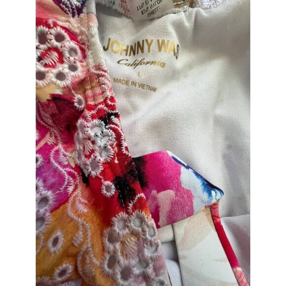 Johnny Was Summer Days Eyelet Cross-Back One-Piece Swimsuit SUMMER DAYS Size L - Picture 4 of 9